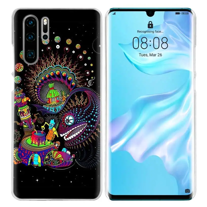 04 Neon Psychedelic Case for Huawei P20 P Smart Z Plus P30 P10 P9 P8 Mate 10 20 lite Pro Hard PC Luxury Phone Cover Coque - Цвет: 04