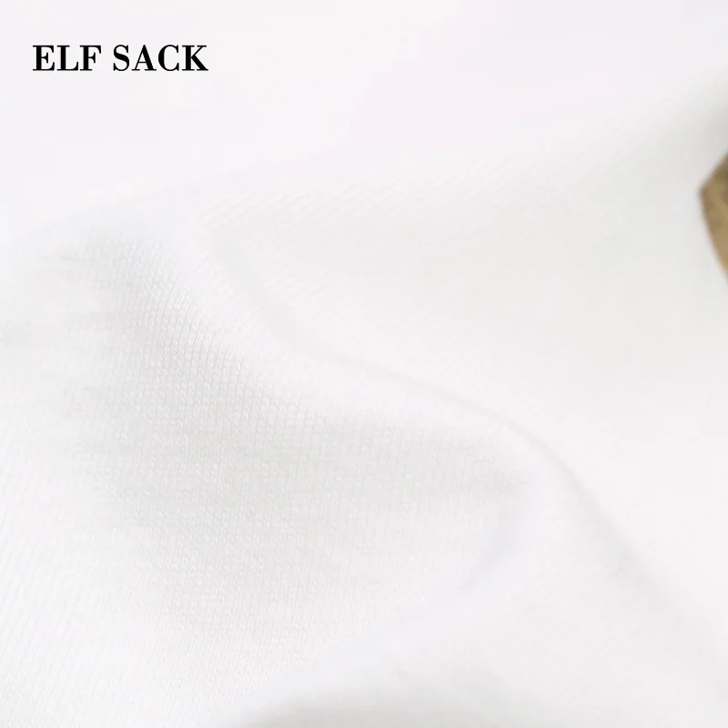 ELFSACK весна 2019 новые хлопковые толстовки для женщин Повседневные вязаные пуловеры
