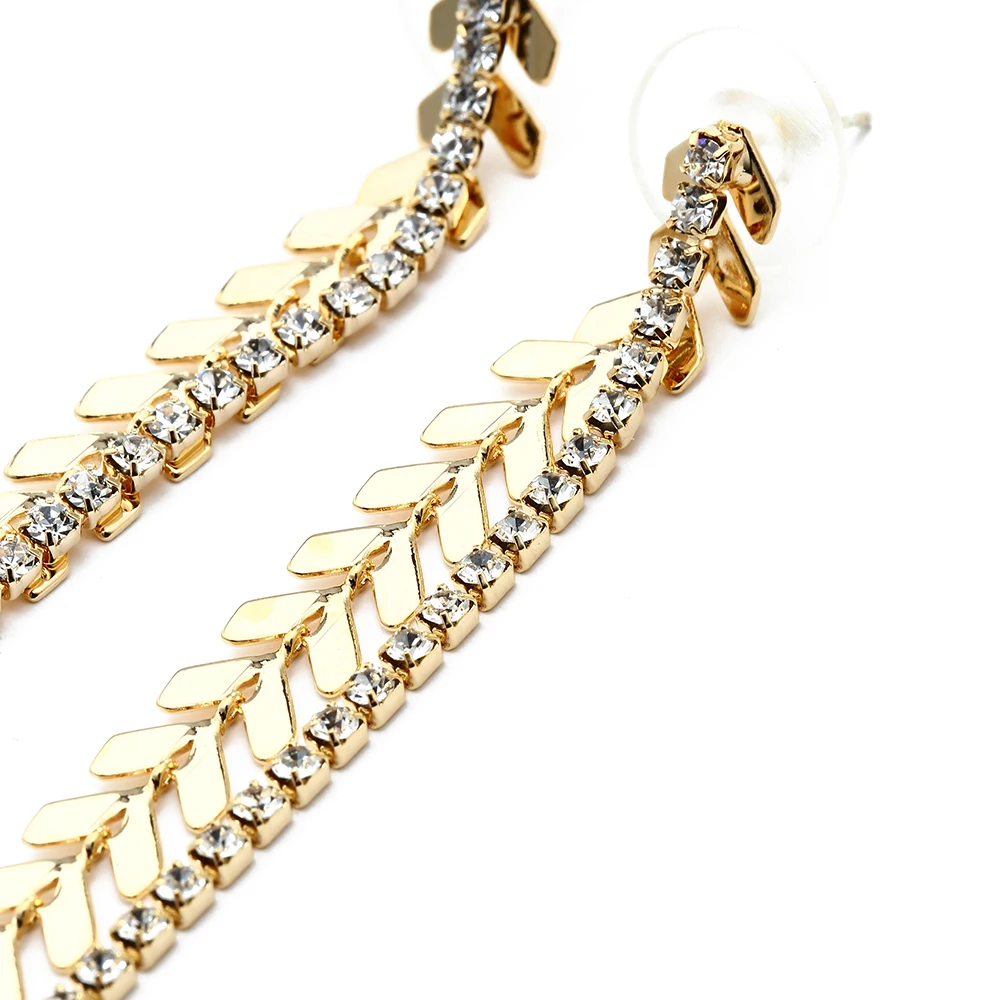 Для женщин Длинные мотаться падение серьги с игла для алмазов 925 пробы Серебряные