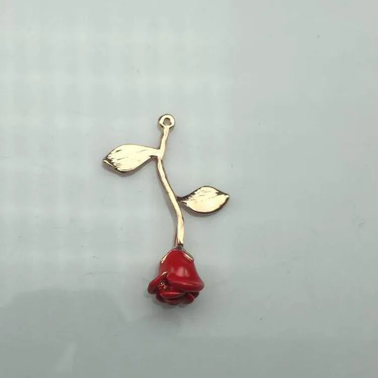 SOEI изысканный красная роза кулон Цепочки и ожерелья для подруги День Святого