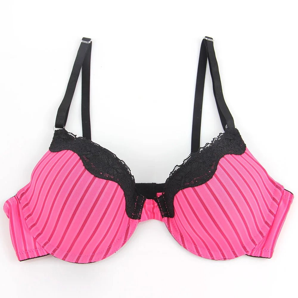 New Arrival Fashion Sexy Women Pink Bra &amp Briefs Set With Black Lace Size 34B/S 34C/M 36B/M 36C/L | Женская одежда