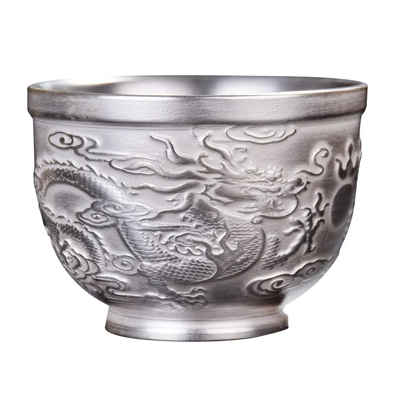 Чашка из чистого серебра 999 пробы чашка кунг фу серебряная ручной работы