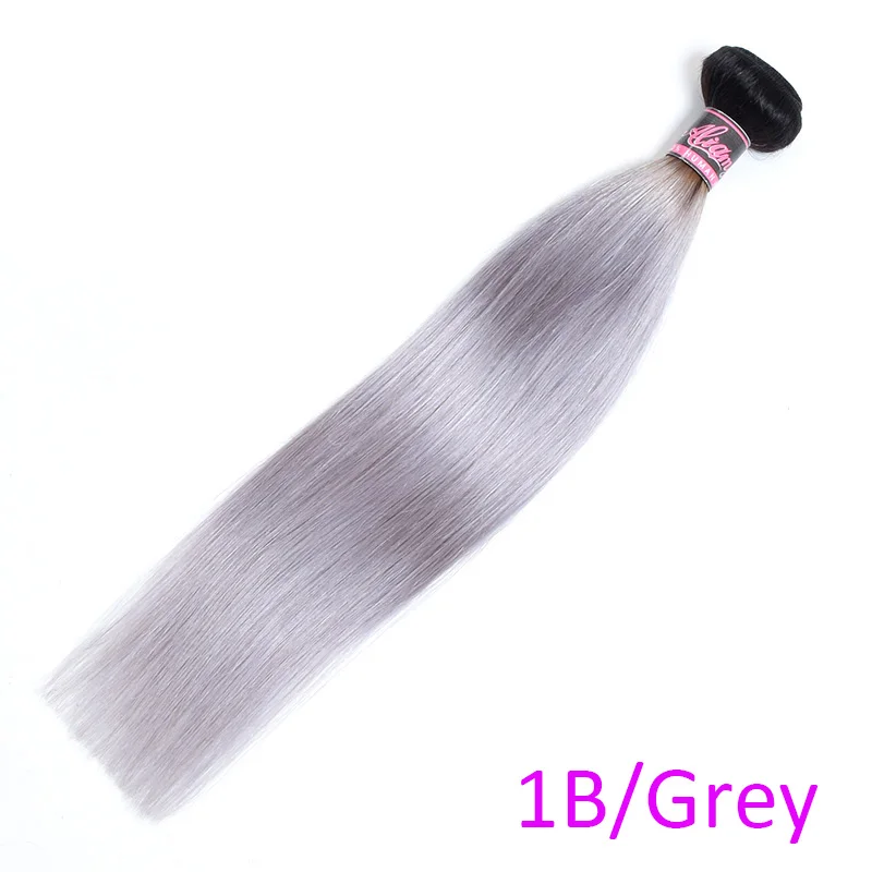 1b grey Lucky queen перуанские прямые красные пряди волос 1B/красный/синий/серый/оранжевый/613 блонд пряди Remy пучки человеческих волос Ombre сделки - Цвет: 1b grey