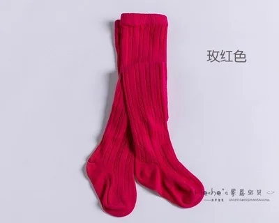 rose red Цветные колготки для малышей, детские колготки в Вертикальную Полоску, трикотажные колготки для детей, чулки для девочек, школьные балетные чулки - Цвет: rose red