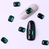 10 pieces nail rhinestone rectangle flat back crystal shiny 3d rhinestone gemstone manicure nail art decoration charms jewelry