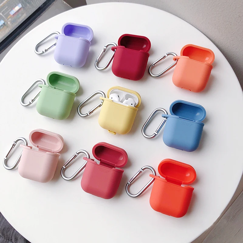 Bluetooth беспроводной Чехол для наушников Apple AirPods яркие цвета силиконовые чехлы