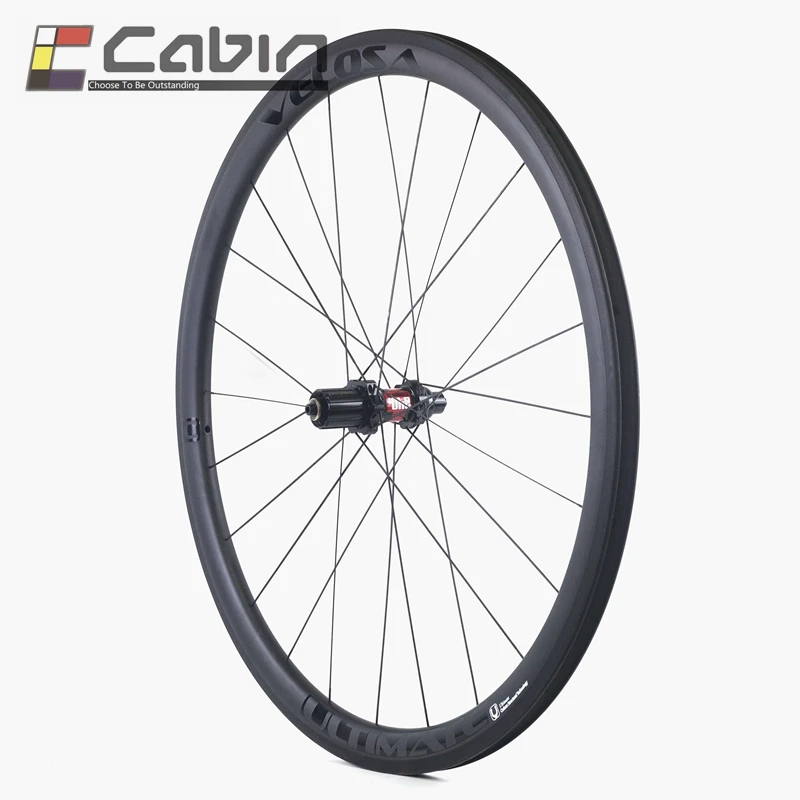 Velosa Ultimate 35 Асимметричный 38 мм полный углеродный велосипедный комплект колес 700C