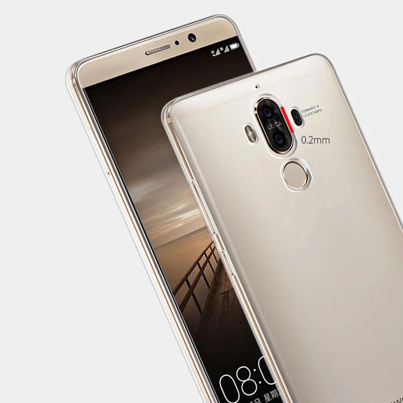 Mate 9 тонкий мягкий чехол прозрачный телефон Fundas Para Капа ТПУ для Huawei задняя крышка
