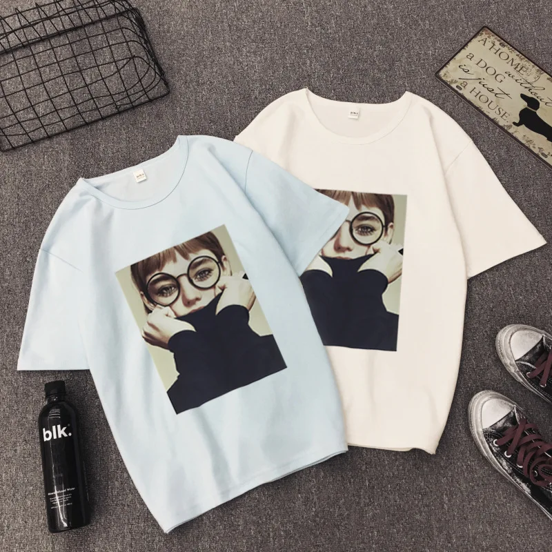 

New 2019 Summer Fashion Beautiful Girl Print T Shirt Women Cotton O-neck Short Sleeve Tops for Women Casual Funny T Shirt