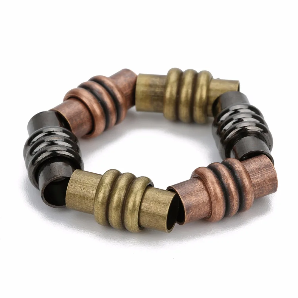 LOULEUR 5pcs/bag Hole Size 6mm Round Magnetic Clasps Leather Cord Bracelet Connectors For DIY Jewelry Findings Making Materials | Украшения