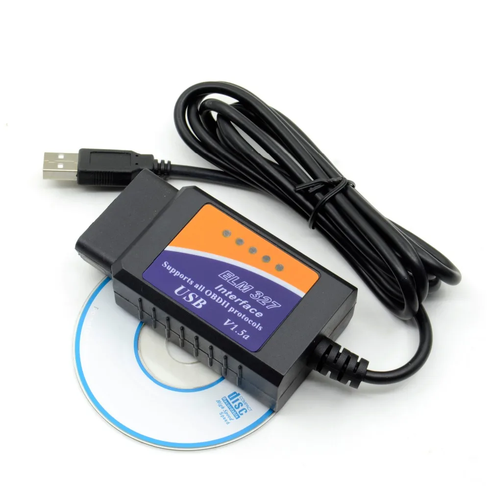 Автомобильный диагностический интерфейсный сканер ELM327 USB V1.5 OBD2 разъем ELM 327 в 1 5