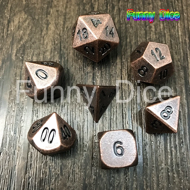 7 шт./компл. новые металлические кости набор d4 d6 d8 d10 d % d12 d20 для настольной игры Rpg