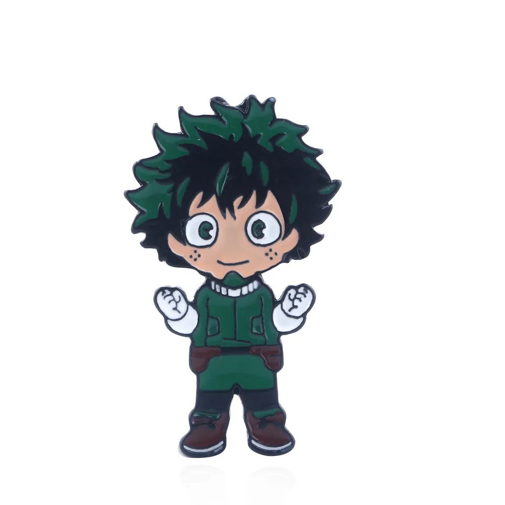 Имитация родиевого покрытия Мой герой Academy на булавке Броши izku Midoriya Katsuki Bakugou All Might шото Тодороки фигурка значок нагрудный знак брошь ювелирные изделия - Окраска металла: Имитация родиевого покрытия