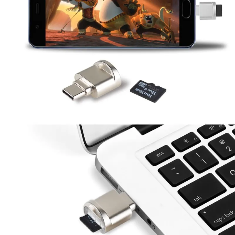 Мини металлический USB 3,1 type C Micro SD TF считыватель карт OTG адаптер для смартфона планшет кардридер дропшиппинг