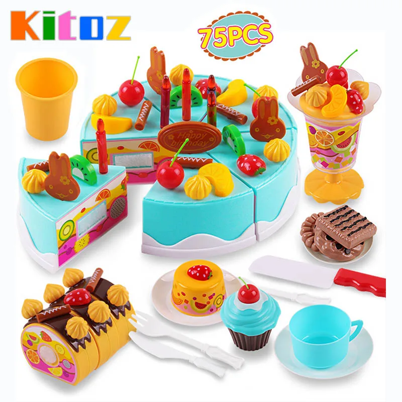 Kitoz 75 шт. мини торт для счастливой резки милая игрушка миниатюрная еда куклы