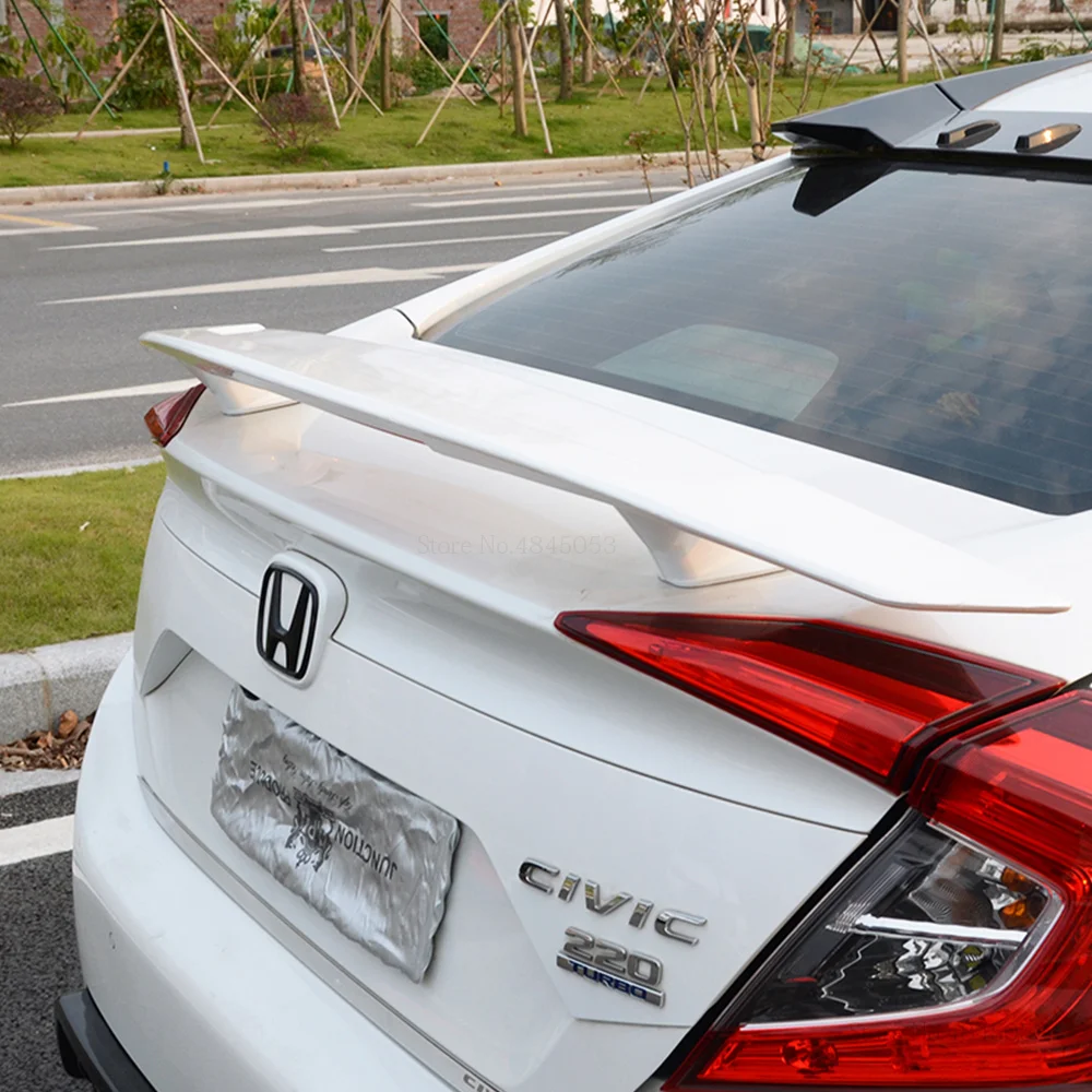AITWATT Подходит для Honda Civic спойлер из углеродного волокна ABS пластик черный цвет задний спойлер задний багажник губы крыло автомобиля Стайлинг