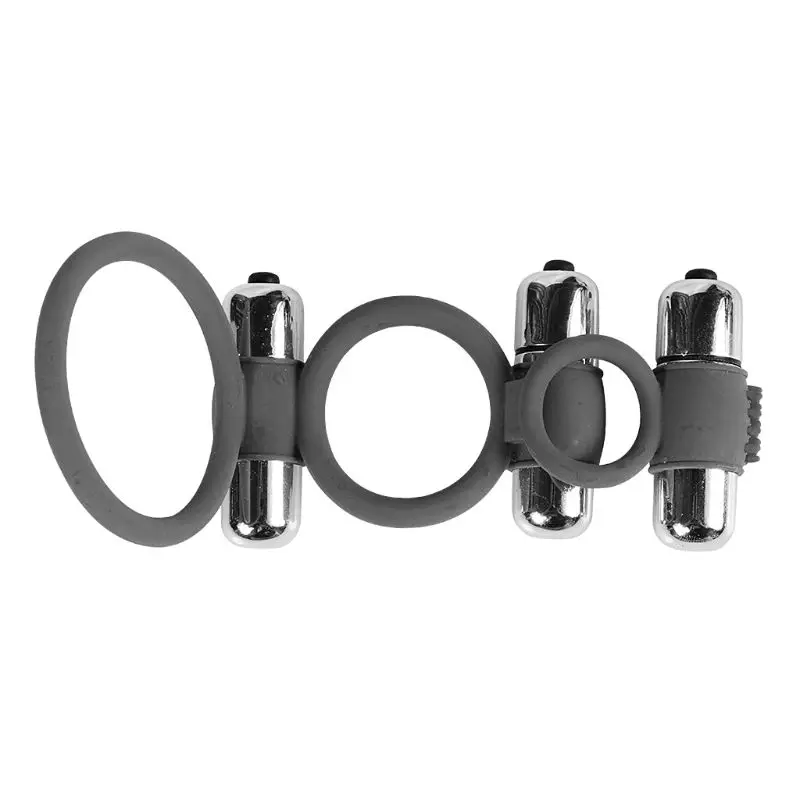 Силиконовая Тройная стимуляция вибрационное кольцо на член задержка