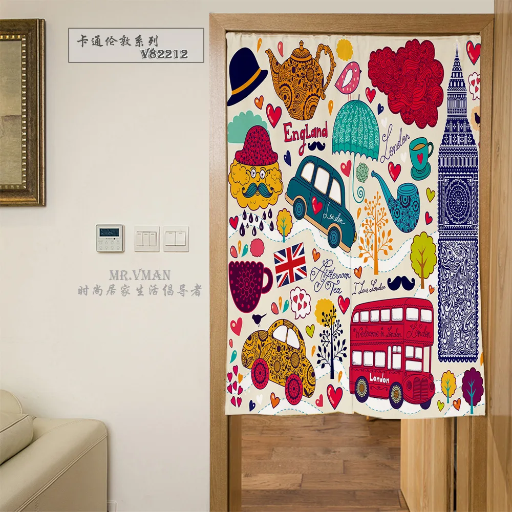 Красивая занавеска s красочная лондонская серия цифровая печать дверная из