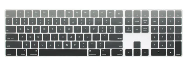 Gray Новая волшебная клавиатура с цифровой клавиатурой MQ052LL/A A1843 Мягкая силиконовая оболочка Крышка клавиатуры для Клавиатура Apple Magic - Цвет: Gray