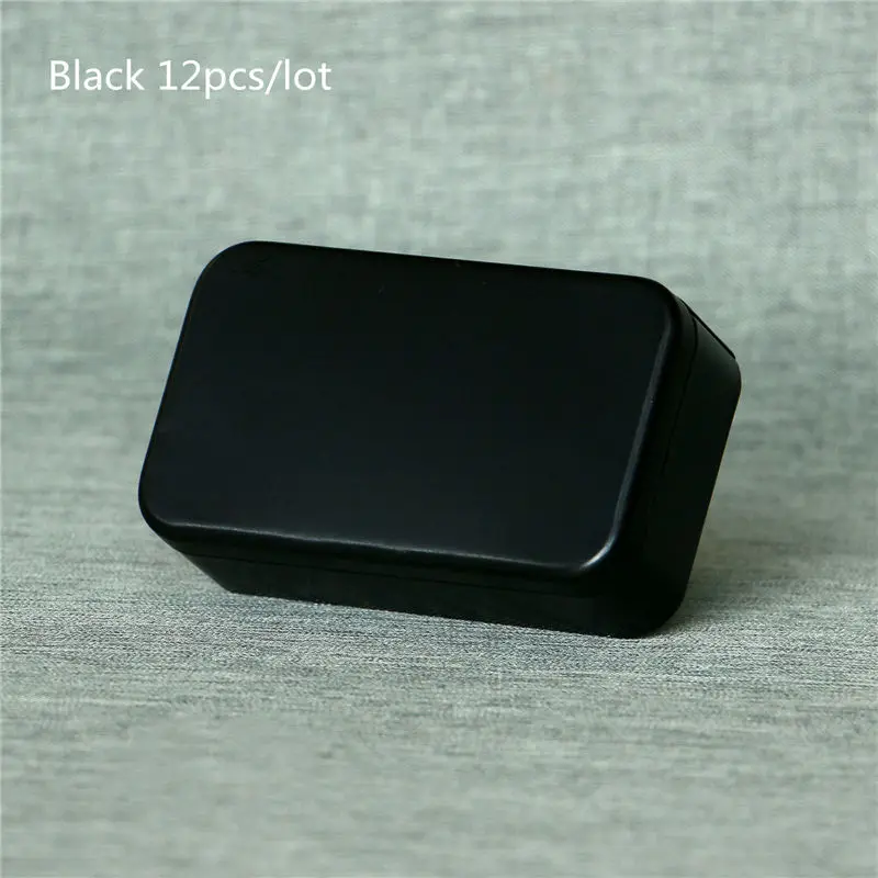 Black Прямоугольная маленькая жестяная банка для чая Мини металлическая коробка 6 карамельные цвета набор контейнеров для хранения с крышкой монеты ключи банки для хранения 12 шт./партия - Цвет: Black