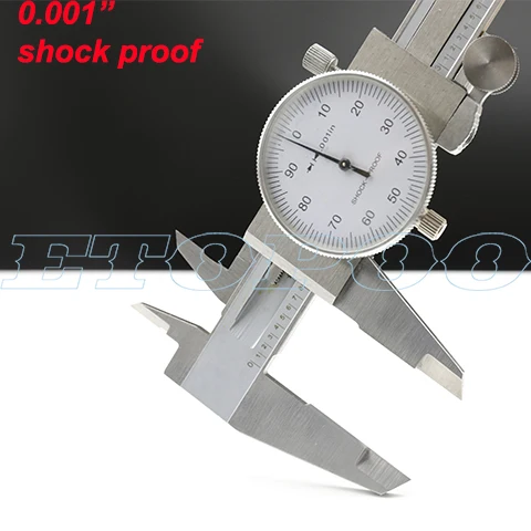 6inch stainless Высокое качество, двойная игла 150 мм 0,02 мм 0,00", нержавеющая сталь, штангенциркуль с циферблатом, пластиковый циферблат, штангенциркуль, измерительный инструмент - Цвет: 6inch stainless
