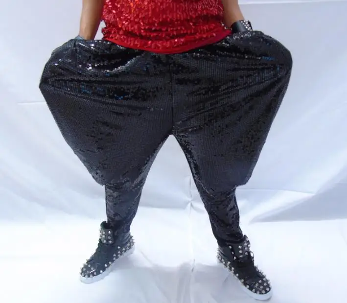 Шаровары мужские сценические мотоциклетные брюки с блестками модные штаны для