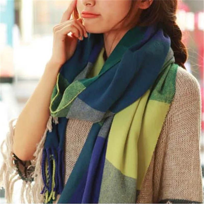 5 Color Fashion Scarf Women Men Luxury Brand 2018 Tartan Cashmere Winter Warm Plaid Wool Shawl Silk Scarves Echarpe Hiver | Аксессуары