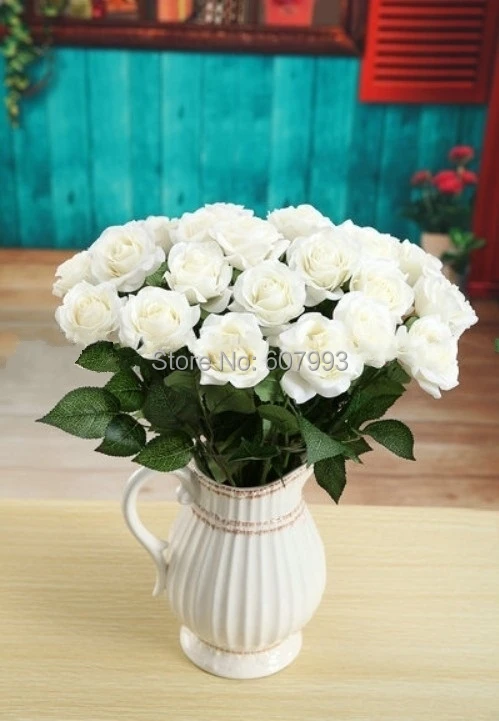 Moisturizing Wet real touch rose Latex artificial flower Home Decoration high simulation 44cm 7 colors 30PCS | Дом и сад