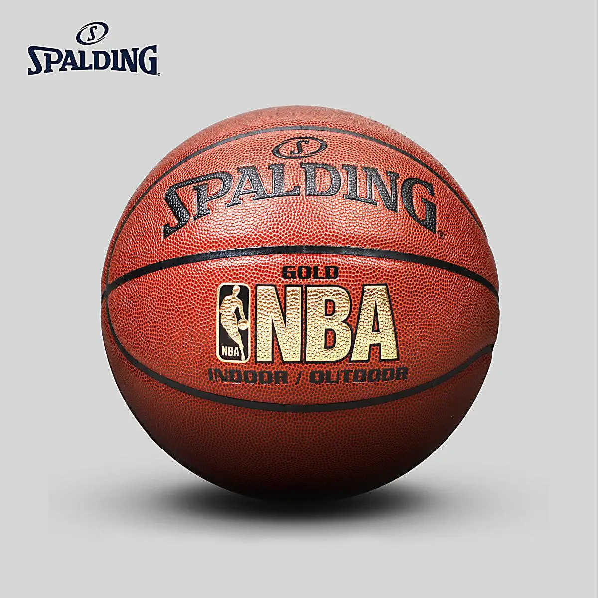 Spalding Nba, Золотой логотип, для помещений и улицы, баскетбольный мяч, Размер 7, Pumaterial, обучающий, мужской мяч для матча, 74-606y