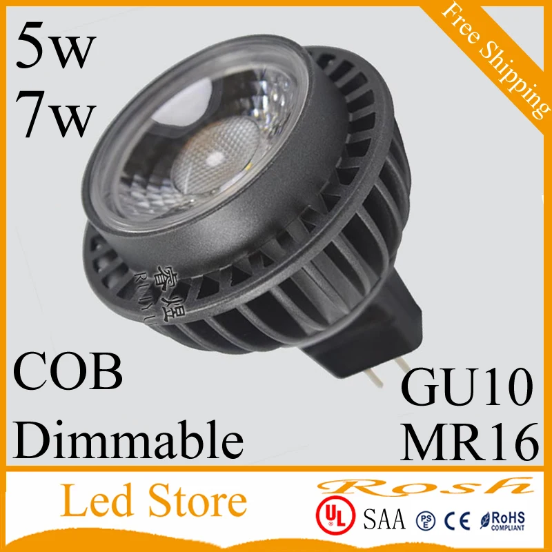 Высокая мощность лампада Led E27 GU10 GU5.3 COB 5 Вт 7 Диммируемый светодиодный Cob прожектор