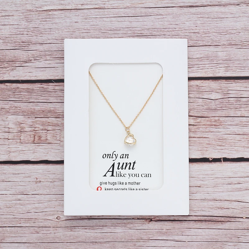 Модное ожерелье с сердечком и кристаллами Wish Card для женщин ювелирные изделия