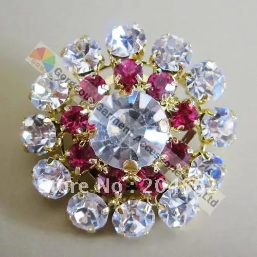 20 шт. 30 мм пуговицы из чешского горного хрусталя круглые металлические