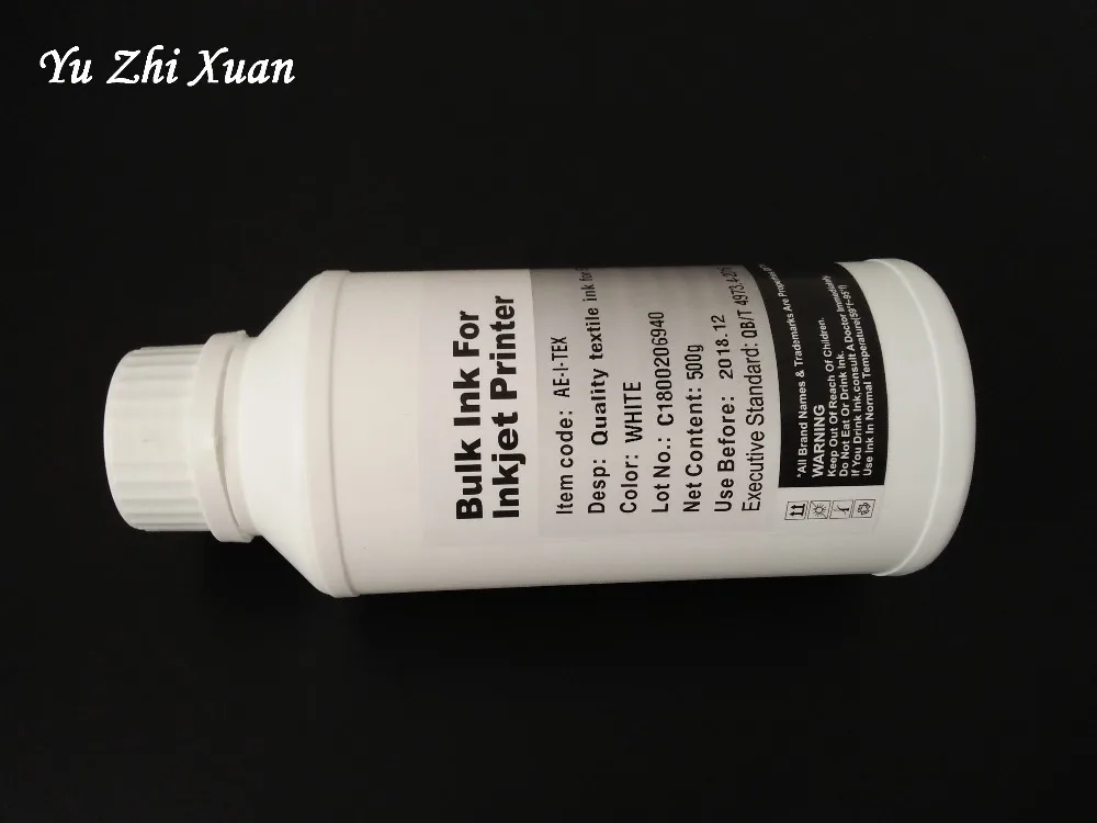 500 мл белые текстильные чернила для Epson R280 R290 R330 R1800 R1900 R2000 R2400 R3000 1390 1400 1410 1430