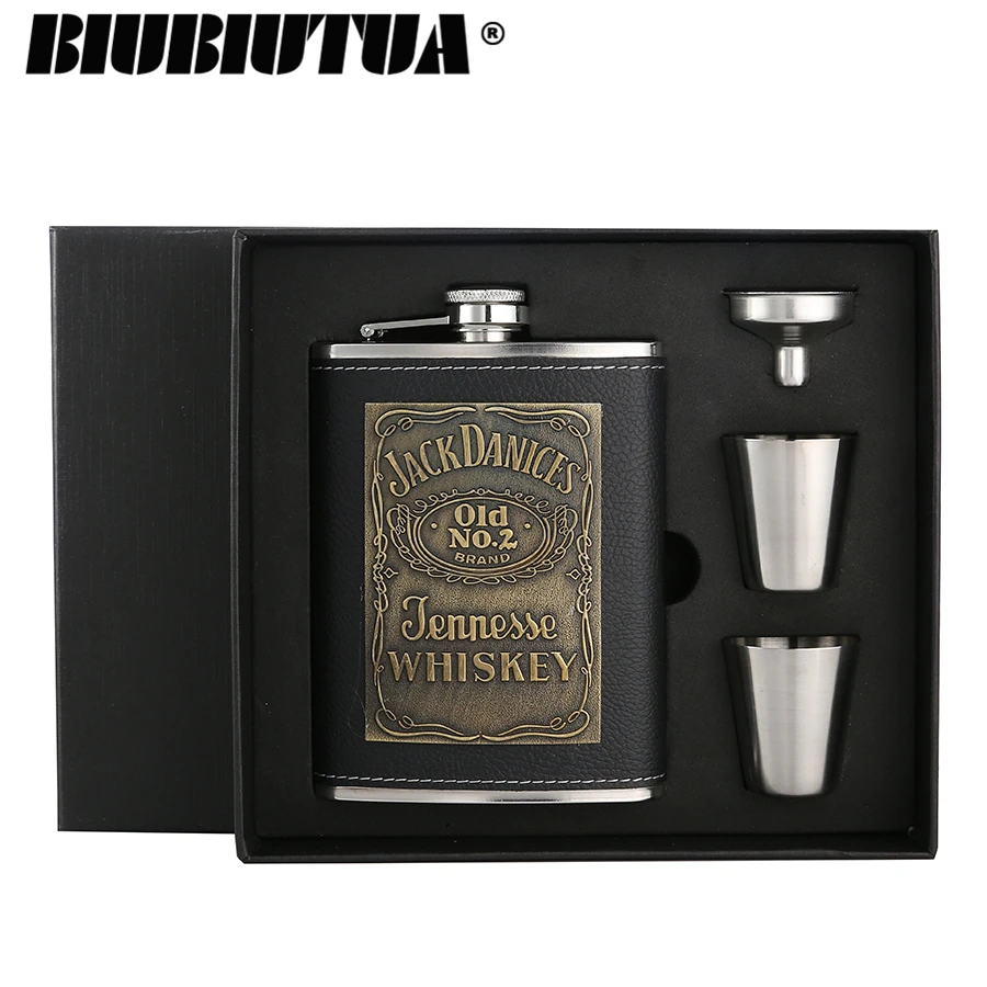 BIUBIUTUA новинка 2019 8 унций Московский виски мини фляжка с черной подарочной