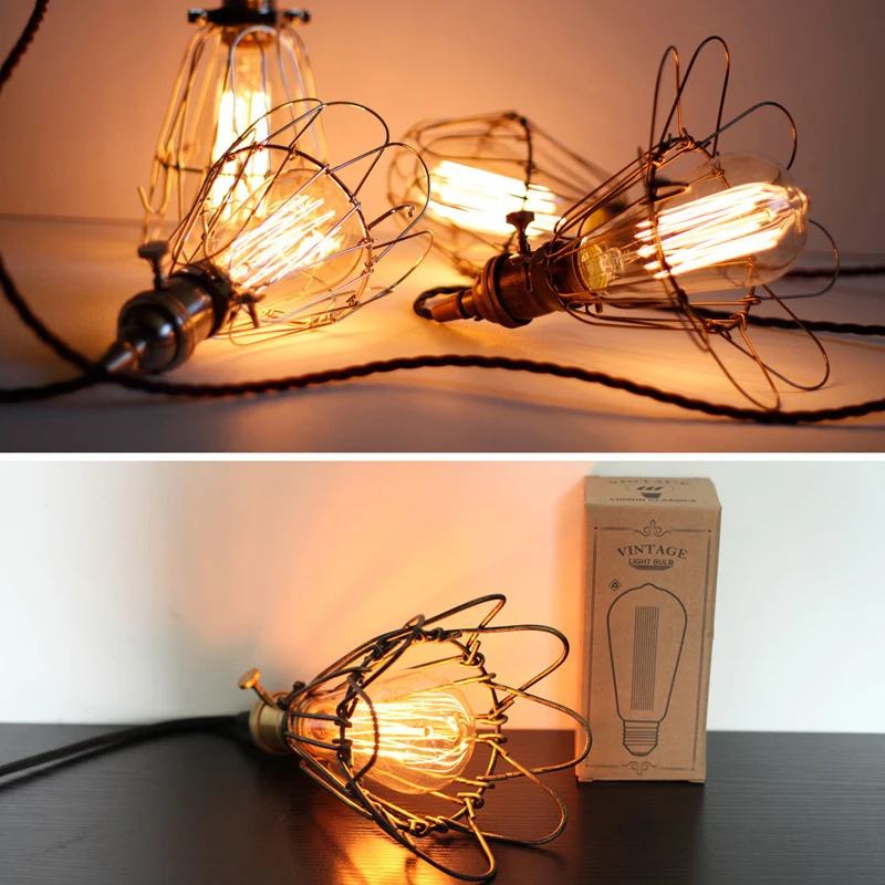 

Retro Metal Pendant Lamp Holder E27 1.5 Meter Vintage Edison Bulbs Bases Chandelier Ceiling Light LED Indoor Decor Lighting