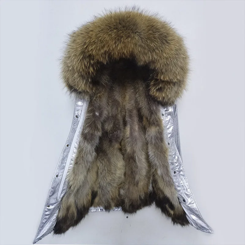 Куртка женская длинная с капюшоном и воротником из меха енота 2019|real fur coat|fur real coatfur