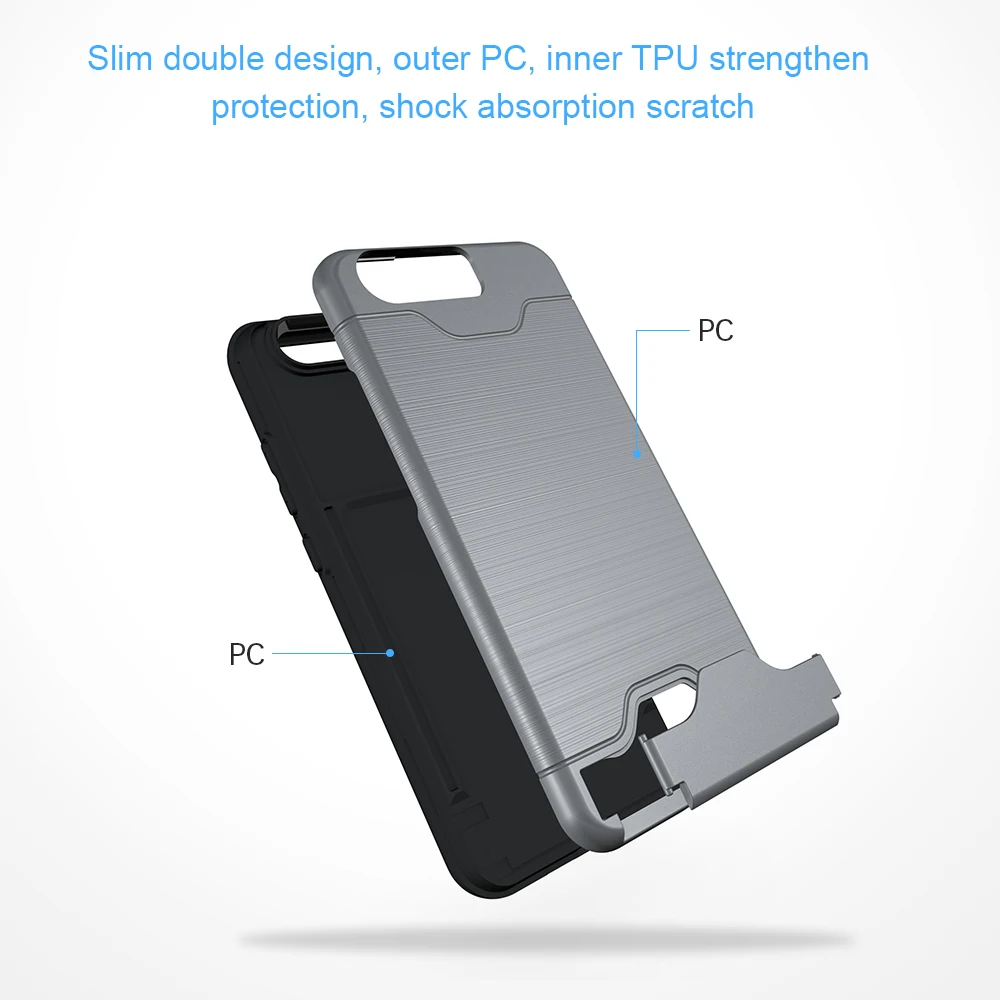 Tollcuudda для Huawei P10 Plus ТПУ &amp PC простой Подставки крышка с карты pocketand casephone мобильный