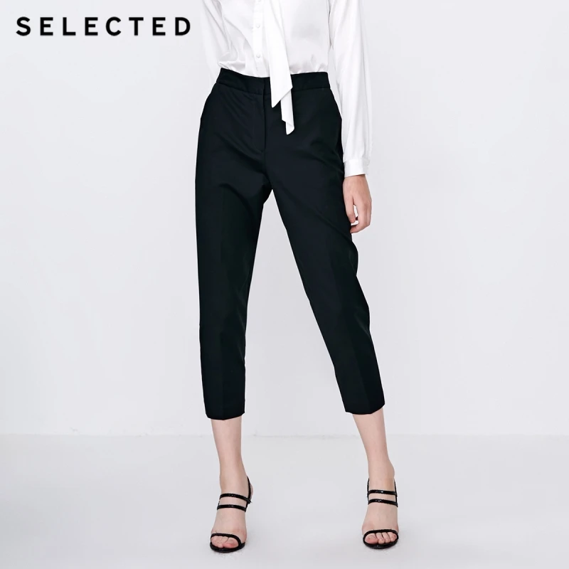 Отборные женские зауженные укороченные брюки из смеси хлопка S | 418414512 Женская