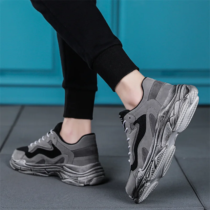 Hip Hop chunky sneakers Man Designer Spring Autumn Male Shoes Tenis Masculino Krasovki black Breathable platform shoes | Обувь