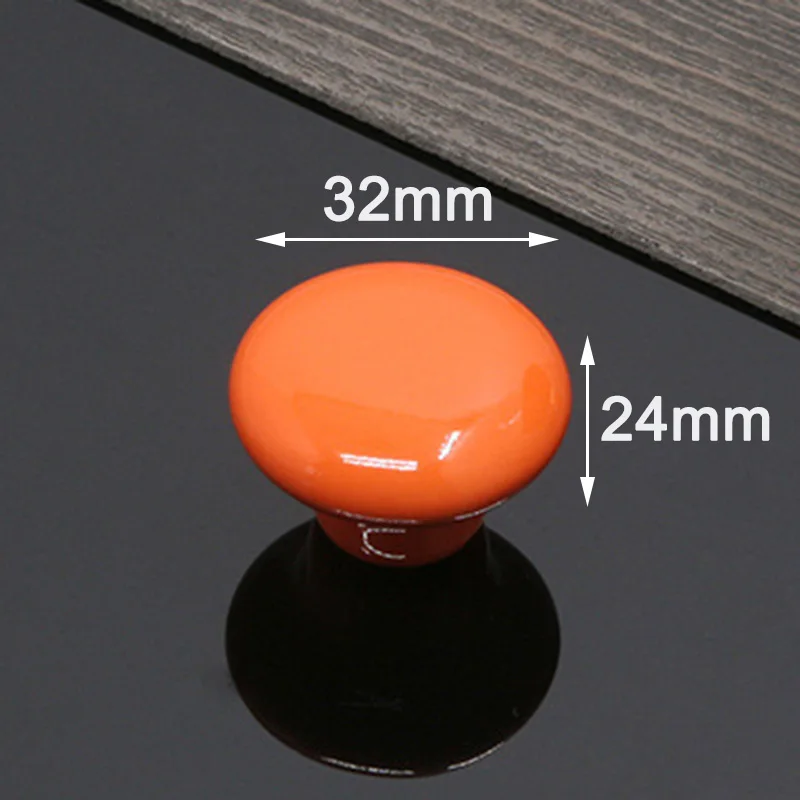 Orange-small Фэн Е карамельный цвет круглая мебель ручки керамические ручки для ящиков шкаф кухонные ручки ручка мебель для детской комнаты оборудование - Цвет: Orange-small
