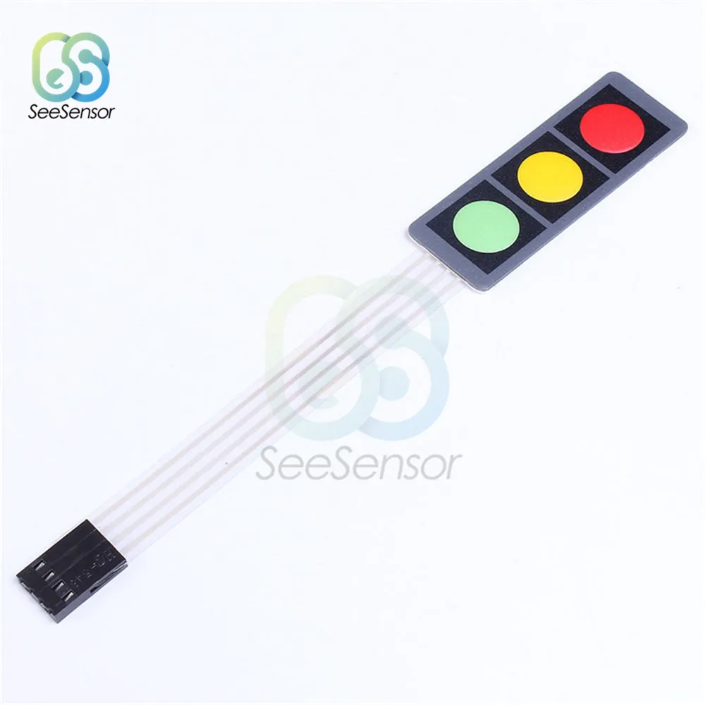 5pcs/Lot 1*3 3 Keys Matrix Array Membrane Switch Key Pad RGB Keyboard Display Control Panel Red Green Yellow | Инструменты