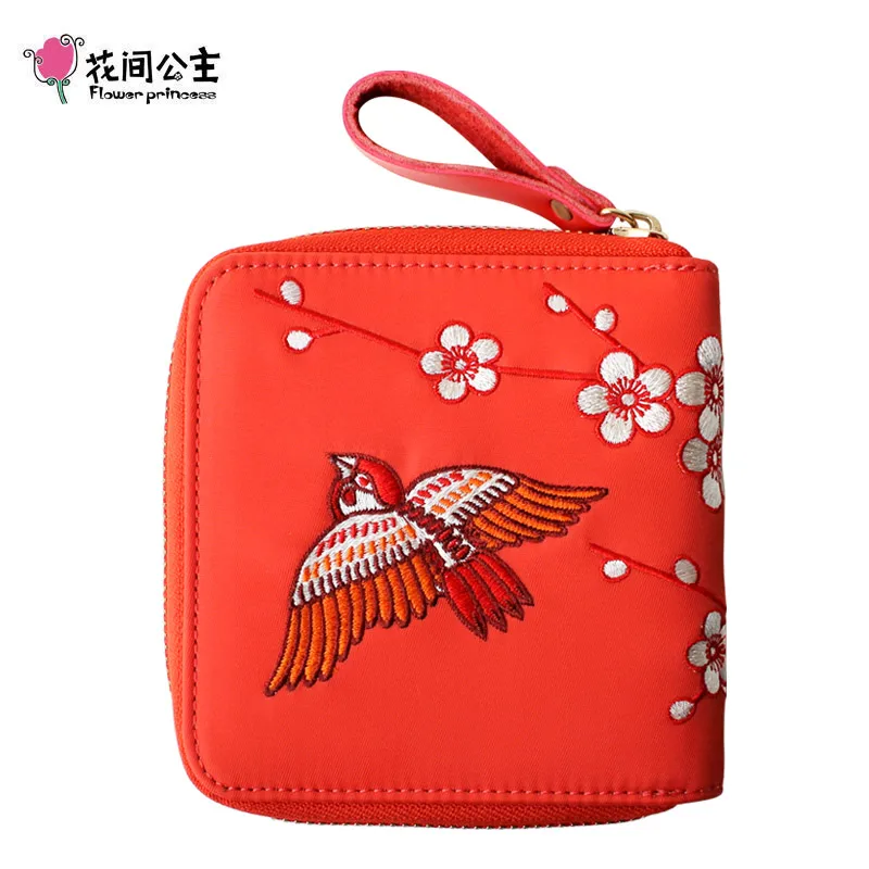 Нейлоновый клатч с цветочной вышивкой для девочек подростков|purse card holder|purse cardwallet