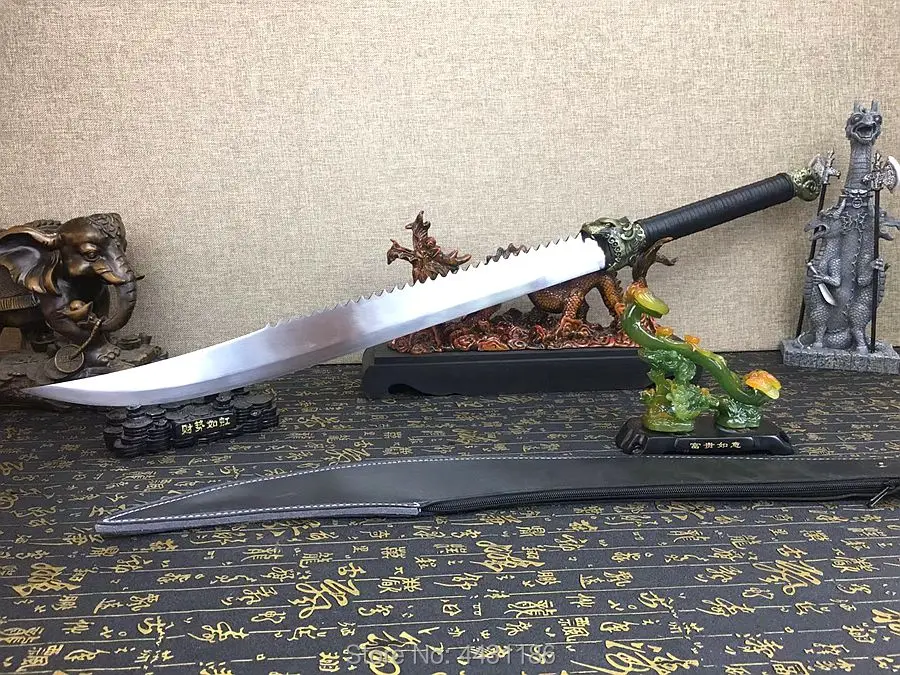 Длинная ручка пилообразный тигровый шпатель дао меч катана высокояркий/острый