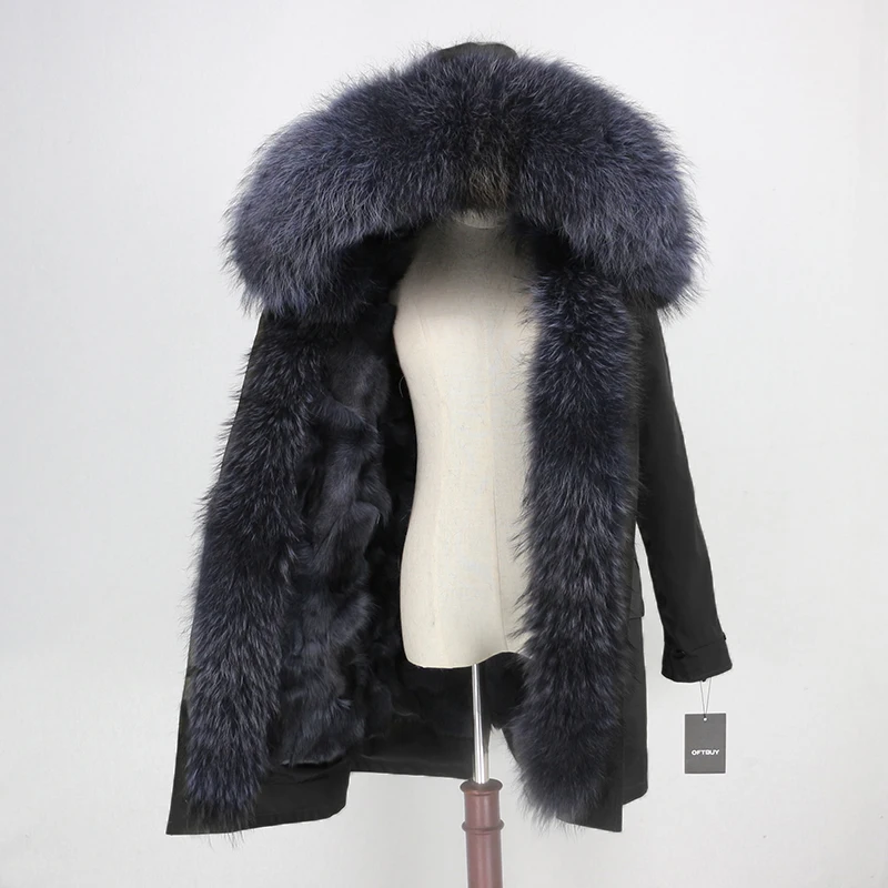 OFTBUY, водонепроницаемая парка, Длинные парки, натуральный Лисий мех, худи, натуральный Лисий мех, подкладка, зимняя куртка для женщин, Съемная куртка, уличная одежда, новинка