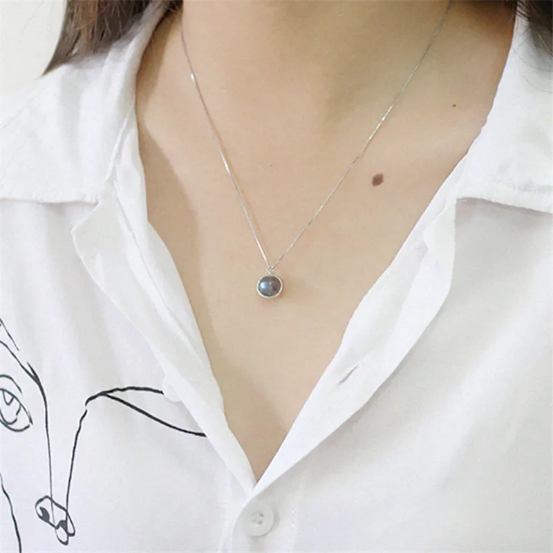 Jsmpfy 925 Sterling Silver Handmade Natural Moon Stone Pendant Necklace &ampPendants Box Chain Necklaces For Women Gifts | Украшения и
