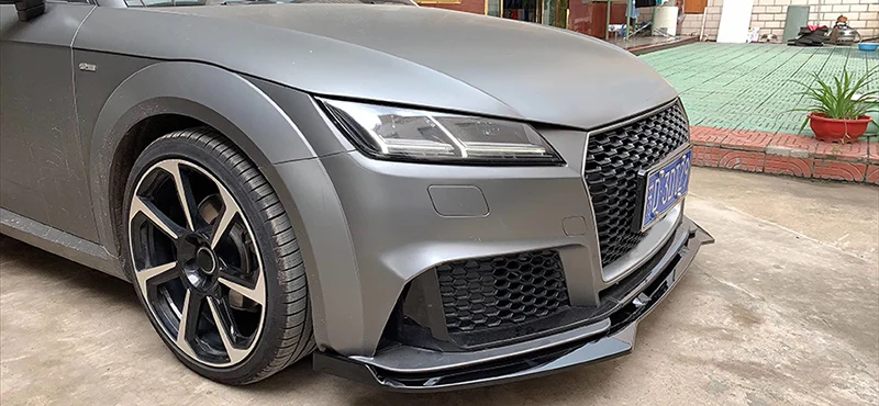 ABS черный передний бампер для губ Подходит AUDI TT 2015 2016 2017 2018 автомобильные