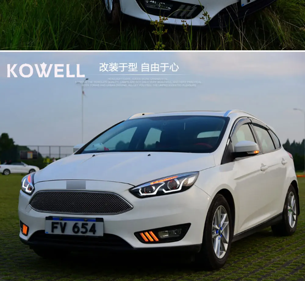 KOWELL автомобильный Стайлинг для Ford focus фары для фокуса фары DRL Объектив двойной луч H7 Ксеноновые Биксеноновые линзы