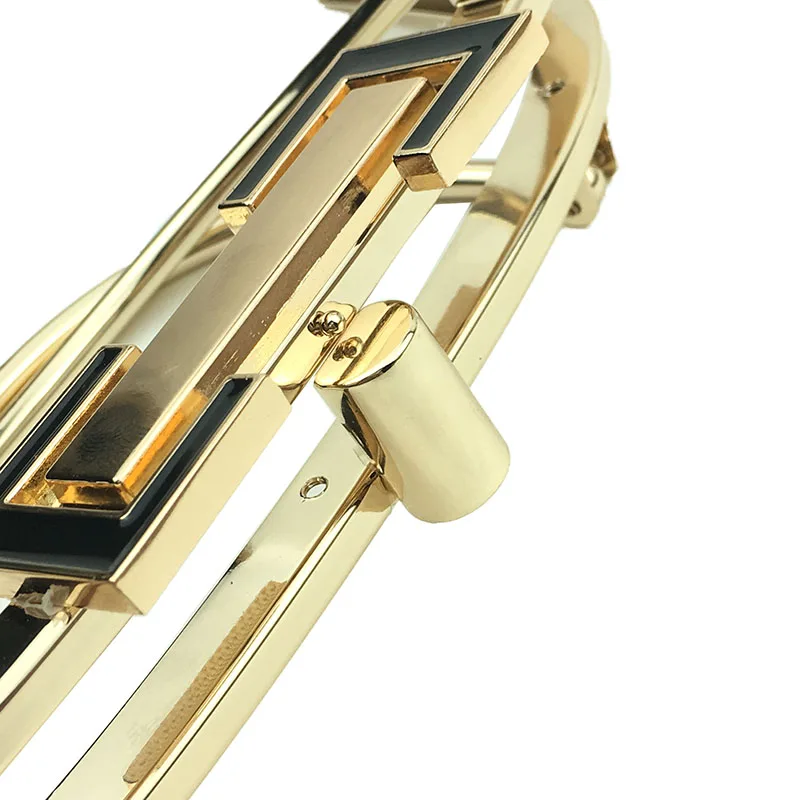 20.5cm Metal Frame Purse Women Handle Glossy Vintage Golden Kiss Clasp Lock DIY Accessories for Bag