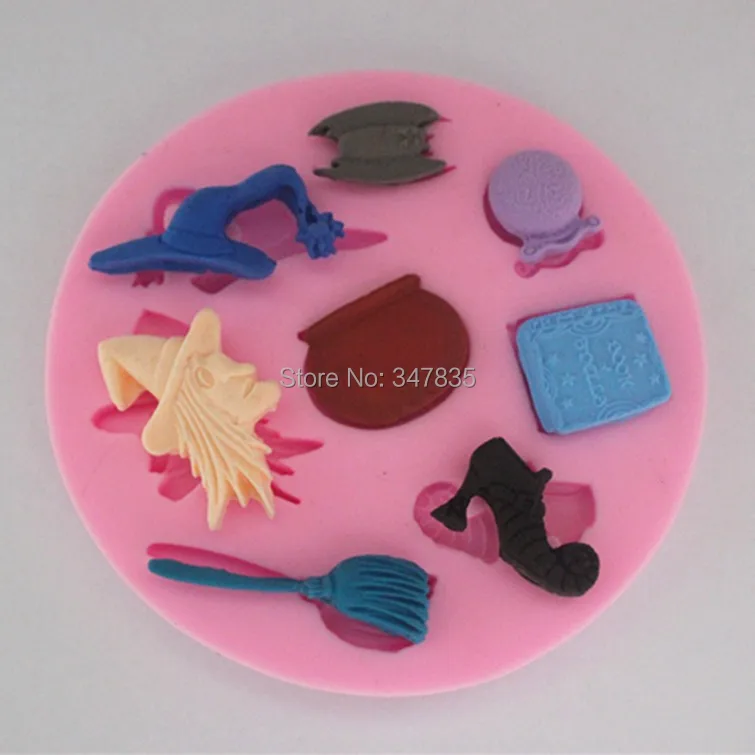 3D силиконовая форма для торта Хэллоуина колдунья шоколада мыла желе конфета