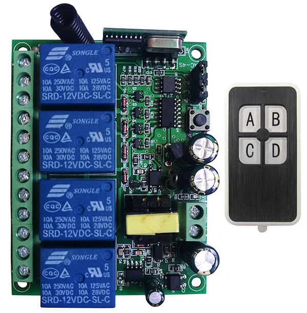 AC110V 220V 230V 4CH 4 CH 10A Беспроводной дистанционного Управление переключатели реле